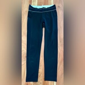 Free People Movement Women’s Black Leggings with Light Green Accents